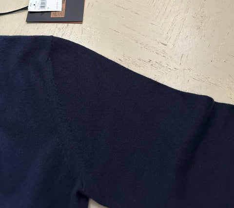 NWT ZEGNA Cashmere Long Sleeve Crewneck Sweater Navy 52 Eu/L