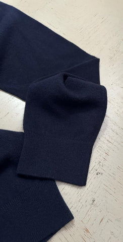 NWT ZEGNA Cashmere Long Sleeve Crewneck Sweater Navy 52 Eu/L