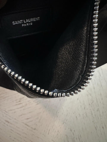 New Saint Laurent SID flat crossbody bag in antiqued lambskin Black 581697