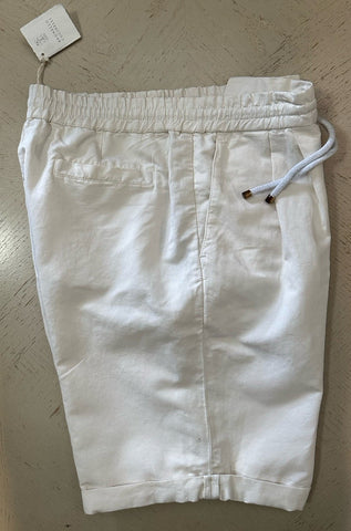 NWT $795 Brunello Cucinelli Men Drawstring Short Pants Of White Size 54/38