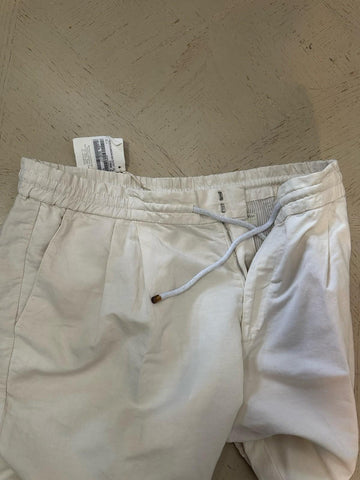 NWT $795 Brunello Cucinelli Men Drawstring Short Pants Of White Size 54/38