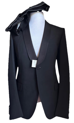 NWT $3500 Gucci Men’s Tuxedo Suit Black Size 46R US/56R Eu Italy
