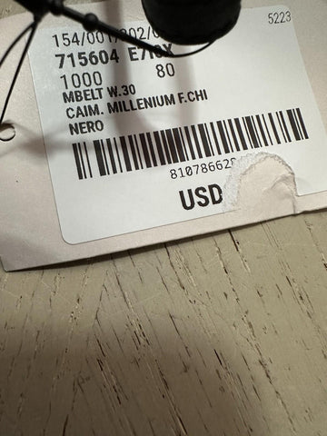 New $2250 Gucci Men Gucci Caiman Crocodile belt GG Buckle Black 80/32 715604