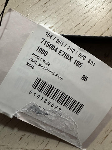 New $2250 Gucci Men Gucci Caiman Crocodile belt GG Buckle Black 85/43 715604