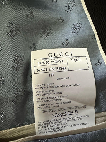 NWT $4800 Gucci Men’s Tuxedo Suit Blue Size 46R US/56R Eu Italy