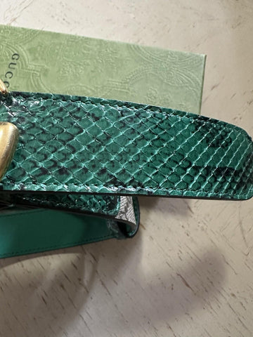 New $1450 Gucci Limited GG Python/Canvas Belt Green/Beige 110/44 414516