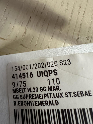 New $1450 Gucci Limited GG Python/Canvas Belt Green/Beige 110/44 414516