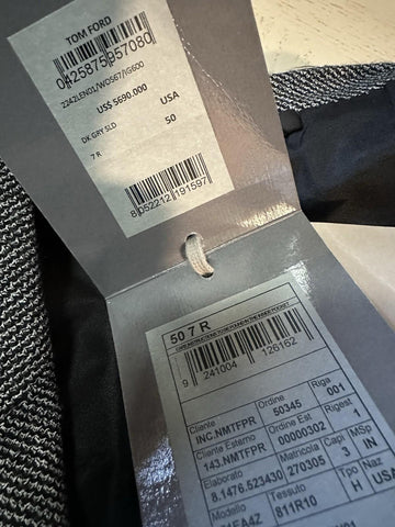 NWT $5690 TOM FORD Men Wool Suit DK Gray 40R US/50R Eu Italy