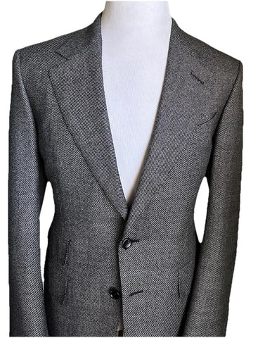 NWT $5690 TOM FORD Men Wool Suit DK Gray 40R US/50R Eu Italy