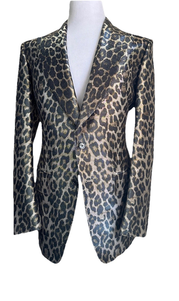 NWT $5550 TOM FORD Men Atticus Sport Coat Jacket Blazer Leopard Brown 42 US/52 E