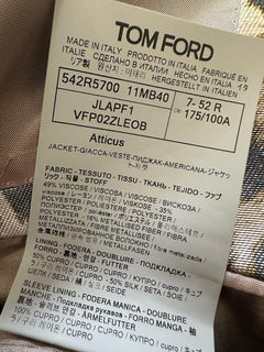 NWT $5550 TOM FORD Men Atticus Sport Coat Jacket Blazer Leopard Brown 42 US/52 E
