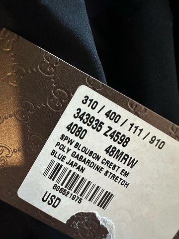 New $2580 Gucci Men Iconic Bomber Jacket Coat DK Blue 48 Eu/M 343935