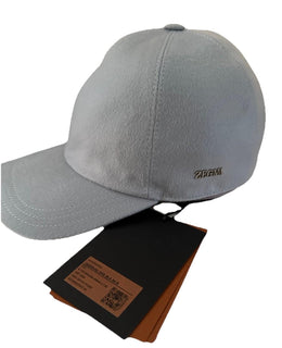 NWT ZEGNA Cashmere Baseball Hat LT Blue Size L Italy