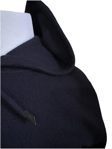 NWT $2490 ZEGNA Cashmere Hoodie Sweater Pullover Navy 56 Eu ( XXL ) Italy
