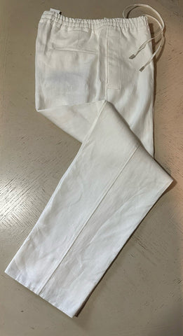 ZEGNA Linen Drawstring Dress Pants Whit 38 US ( 54 Eu ) New $1090