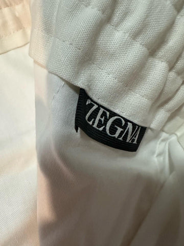 ZEGNA Linen Drawstring Dress Pants Whit 38 US ( 54 Eu ) New $1090