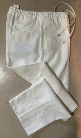 ZEGNA Linen Drawstring Dress Pants Whit 38 US ( 54 Eu ) New $1090