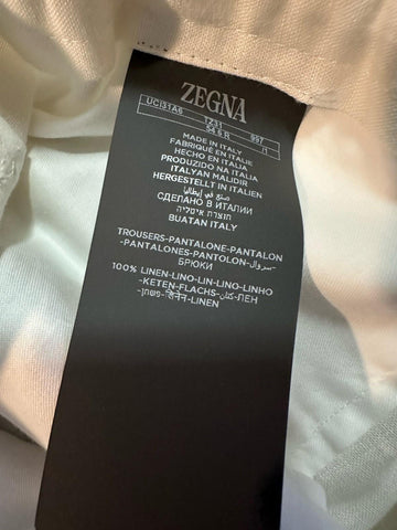 ZEGNA Linen Drawstring Dress Pants Whit 38 US ( 54 Eu ) New $1090