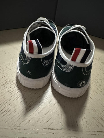 NIB Thom Browne Men Plaid Paisley Canvas Sneakers Blue/Green 11 US/44 EU