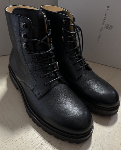 NIB $1495 Brunello Cucinelli Men’s Leather Boots Shoes Black 10 US/43 Eu