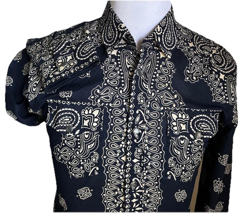 Gucci Men’s Western Iconic Slim Fit Shirt Blue 42/16.5 Italy