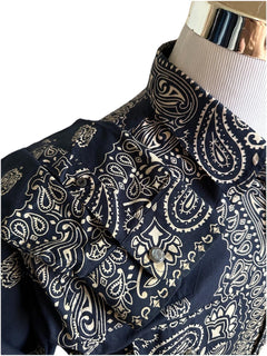 Gucci Men’s Western Iconic Slim Fit Shirt Blue 42/16.5 Italy