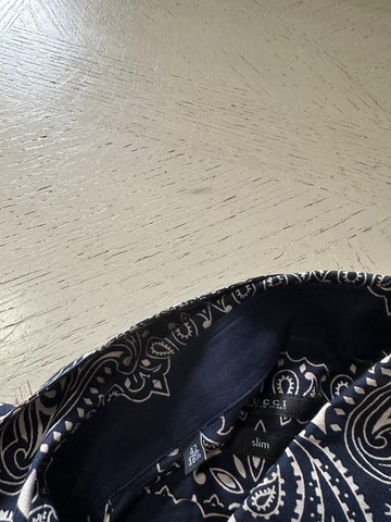 Gucci Men’s Western Iconic Slim Fit Shirt Blue 42/16.5 Italy