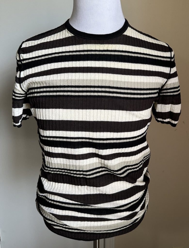 Ermenegildo Zegna Couture Mens T Shirt Black/Brown/white M US ( 50 Eu ) Italy