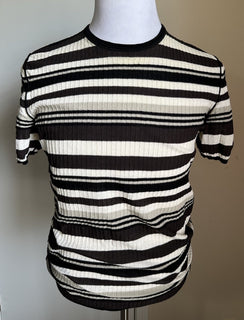 Ermenegildo Zegna Couture Mens T Shirt Black/Brown/white M US ( 50 Eu ) Italy