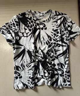 Saint Laurent Men’s Short Sleeve T Shirt Black/White Size S Italy