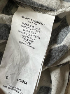 Saint Laurent Men’s Short Sleeve T Shirt Black/White Size S Italy