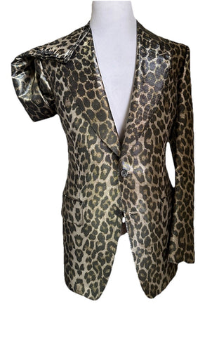 NWT $5550 TOM FORD Men Sport Coat Jacket Blazer Leopard Brown 42 US/52 E