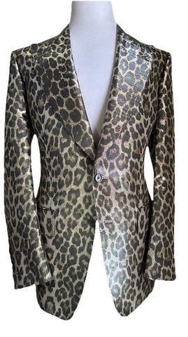 NWT $5550 TOM FORD Men Sport Coat Jacket Blazer Leopard Brown 42 US/52 E