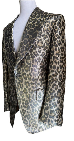 NWT $5550 TOM FORD Men Sport Coat Jacket Blazer Leopard Brown 42 US/52 E