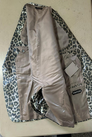 NWT $5550 TOM FORD Men Sport Coat Jacket Blazer Leopard Brown 42 US/52 E