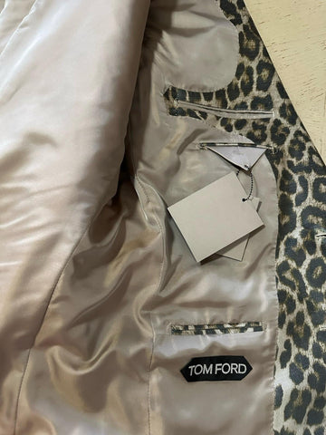 NWT $5550 TOM FORD Men Sport Coat Jacket Blazer Leopard Brown 42 US/52 E