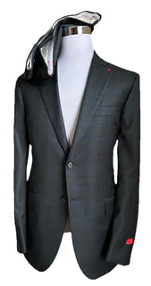 $6195 ISAIA Men’s Soft Wool Suit dark charcoal Gray/Blue 42R US/52R Eu Italy