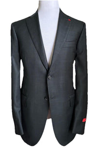 $6195 ISAIA Men’s Soft Wool Suit dark charcoal Gray/Blue 42R US/52R Eu Italy