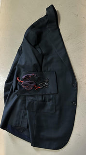 $6195 ISAIA Men’s Soft Wool Suit dark charcoal Gray/Blue 42R US/52R Eu Italy