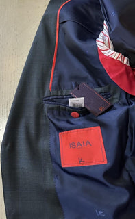 $6195 ISAIA Men’s Soft Wool Suit dark charcoal Gray/Blue 42R US/52R Eu Italy