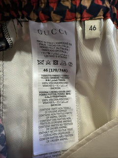 NWT $1280 Gucci Men Drawstring Gucci Print Short Pants Blue/Red/Mul 30 US/46 Eu