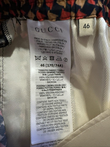NWT $1280 Gucci Men Drawstring Gucci Print Short Pants Blue/Red/Mul 30 US/46 Eu