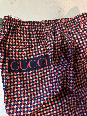NWT $1280 Gucci Men Drawstring Gucci Print Short Pants Blue/Red/Mul 30 US/46 Eu