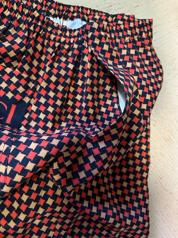 NWT $1280 Gucci Men Drawstring Gucci Print Short Pants Blue/Red/Mul 30 US/46 Eu