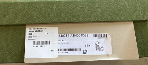 Gucci Women’s Leather Sandal Shoes Mystic White 11.5 US/41.5 Eu New 646386