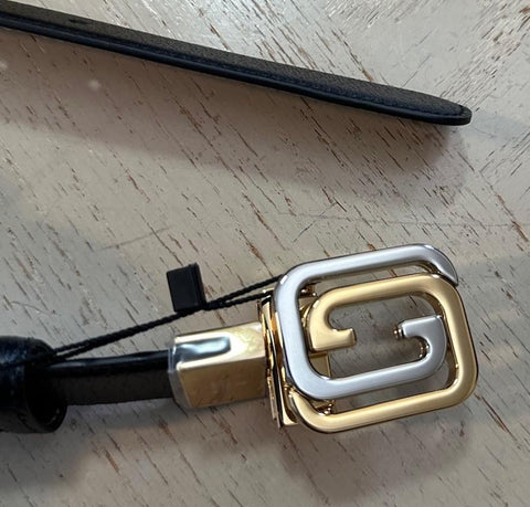 New Gucci Men Leather Reversible belt GG Buckle Black/Brown 75/30 715603