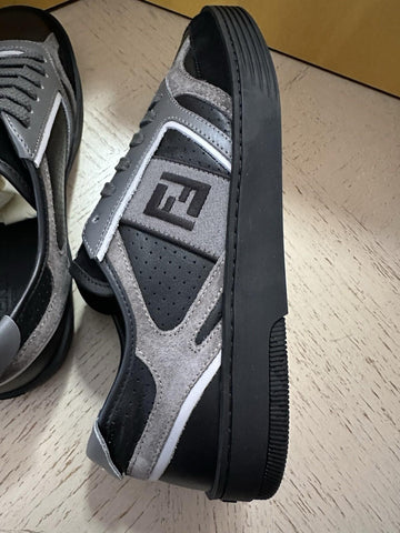 NIB $830 Fendi Men Mixed-Media Low-Top Sneakers Black/Gray 8 US/7 Fendi Italy