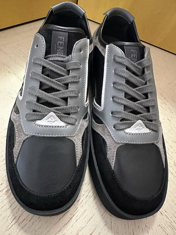 NIB $830 Fendi Men Mixed-Media Low-Top Sneakers Black/Gray 8 US/7 Fendi Italy