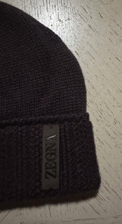 Zegna Mens Cashmere Beanie Hat Medium Purple Size One Size Italy