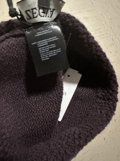 Zegna Mens Cashmere Beanie Hat Medium Purple Size One Size Italy